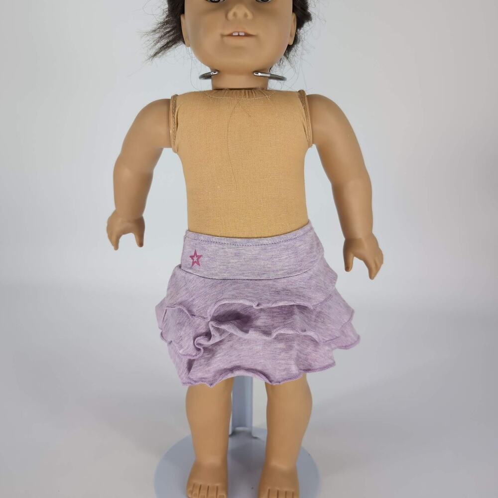 American Girl Lilac Tiered Ruffle Skirt 2012 Distressed Look For 18" Dolls - GUC